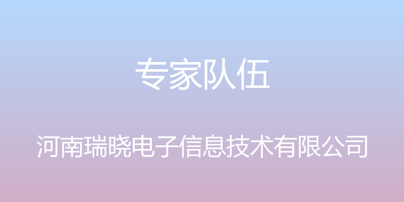 专家队伍 - 河南瑞晓电子信息技术有限公司